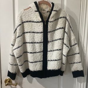 Black and white zip up sweater